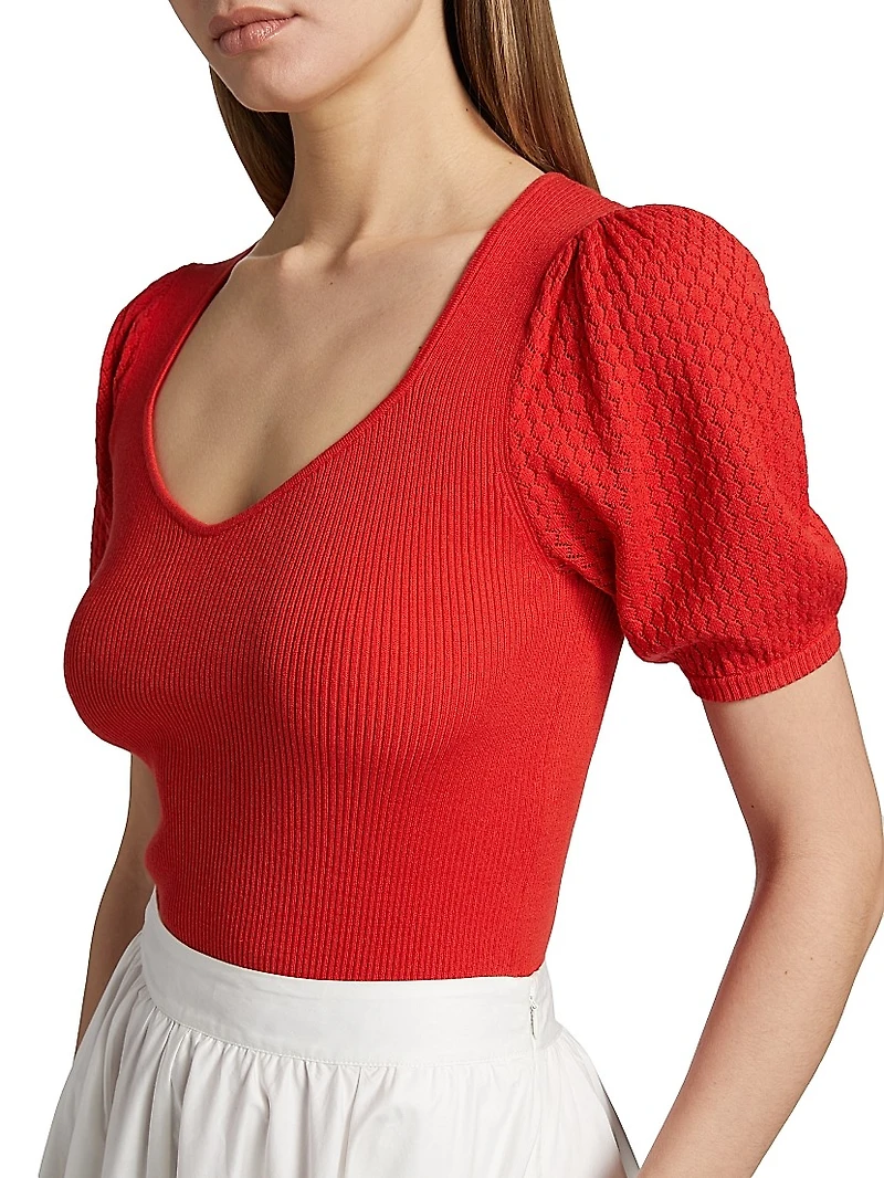 The Piper Puff-Sleeve Knit Sweater