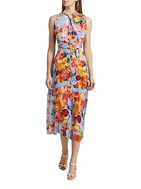 The Raquel Spring Morning Floral Midi Dress