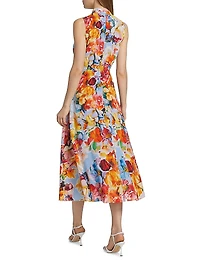 The Raquel Spring Morning Floral Midi Dress