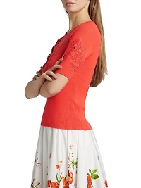 The Magnolia Lace-Trimmed Sweater