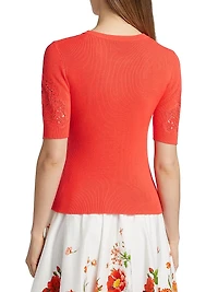 The Magnolia Lace-Trimmed Sweater