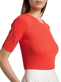 The Magnolia Lace-Trimmed Sweater