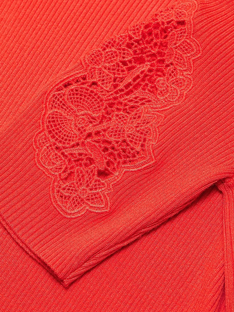 The Magnolia Lace-Trimmed Sweater