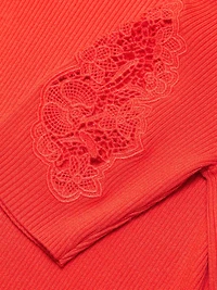 The Magnolia Lace-Trimmed Sweater