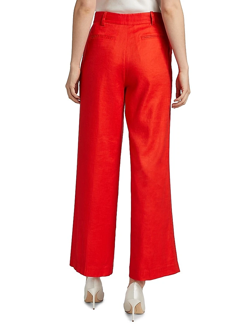 The Simone Linen-Blend Wide-Leg Pants