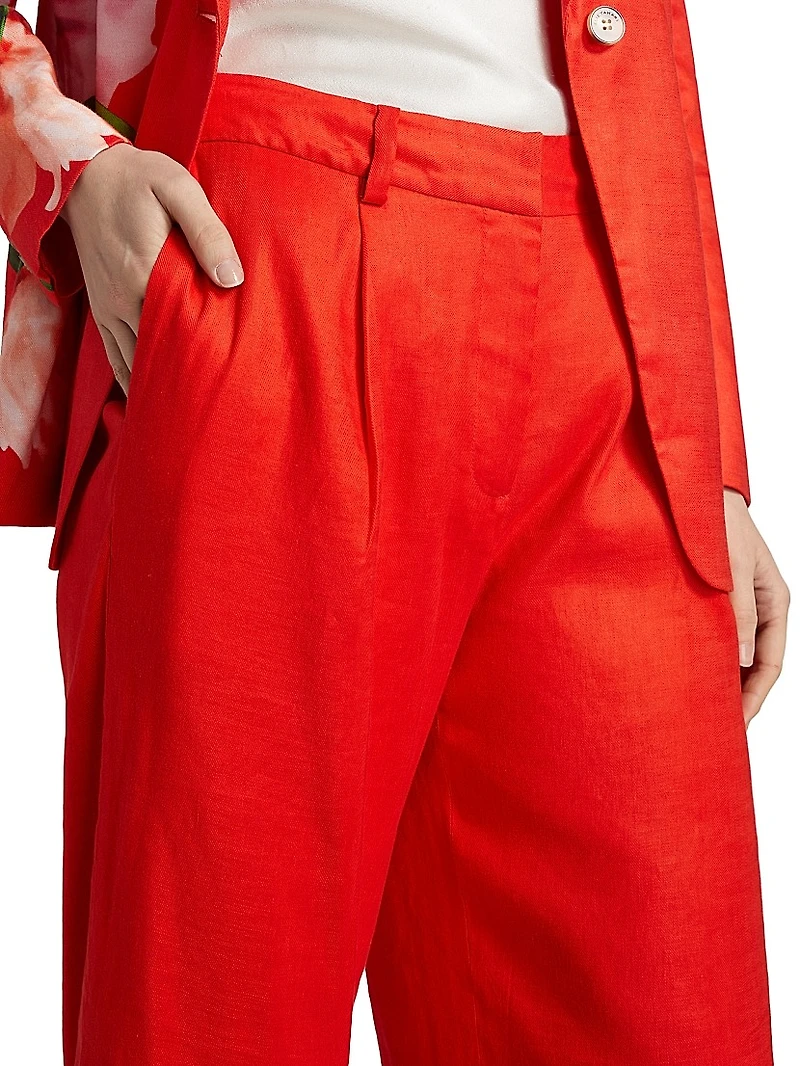 The Simone Linen-Blend Wide-Leg Pants