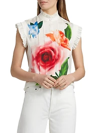 The Chloe Floral Stretch-Silk Blouse