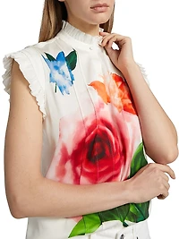 The Chloe Floral Stretch-Silk Blouse
