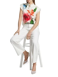 The Chloe Floral Stretch-Silk Blouse