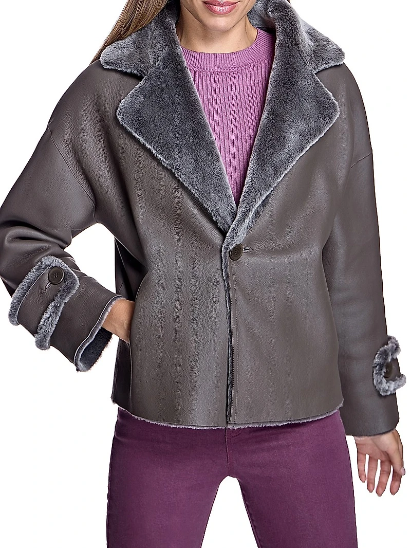 Dyed Shearling Lamb Reversible Jacket