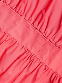 Techno Poplin Tie-Waist A-Line Midi-Dress