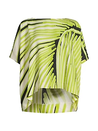 Yoshinoki Printed Cotton & Silk Caftan Top