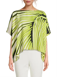 Yoshinoki Printed Cotton & Silk Caftan Top