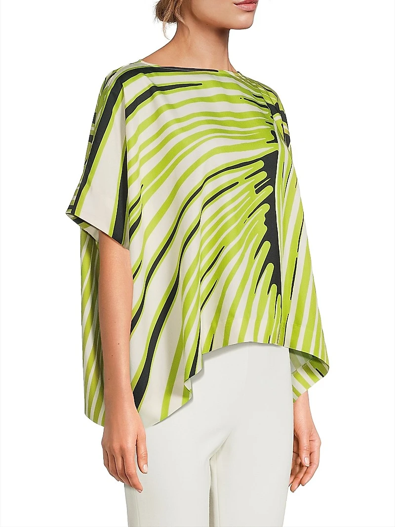 Yoshinoki Printed Cotton & Silk Caftan Top