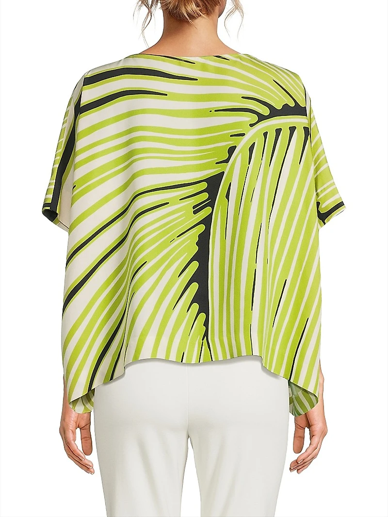 Yoshinoki Printed Cotton & Silk Caftan Top