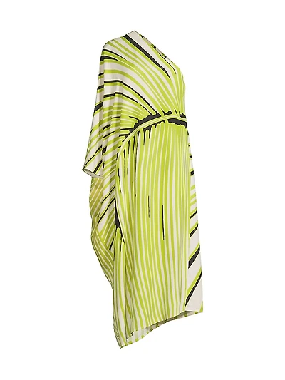 Yoshinoki Printed One-Shoulder Caftan