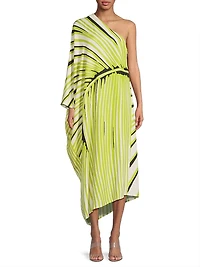 Yoshinoki Printed One-Shoulder Caftan