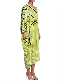 Yoshinoki Printed One-Shoulder Caftan