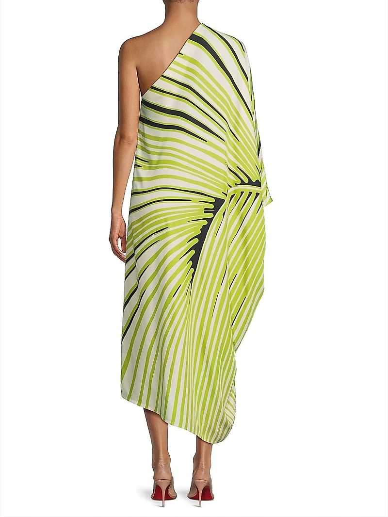 Yoshinoki Printed One-Shoulder Caftan