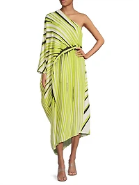 Yoshinoki Printed One-Shoulder Caftan