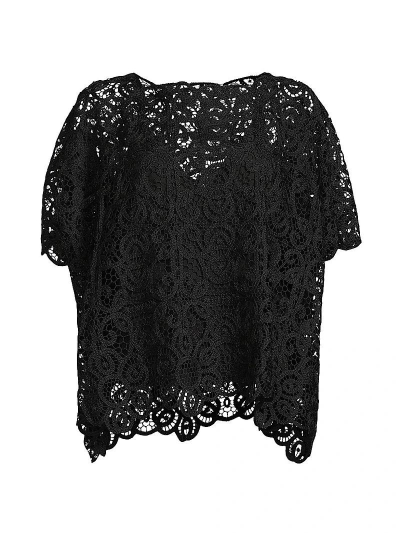 Raffia Lace Caftan Top