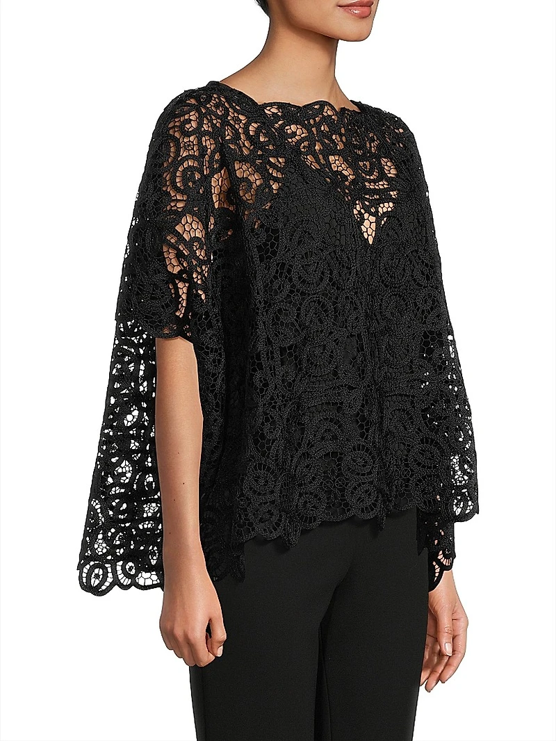 Raffia Lace Caftan Top