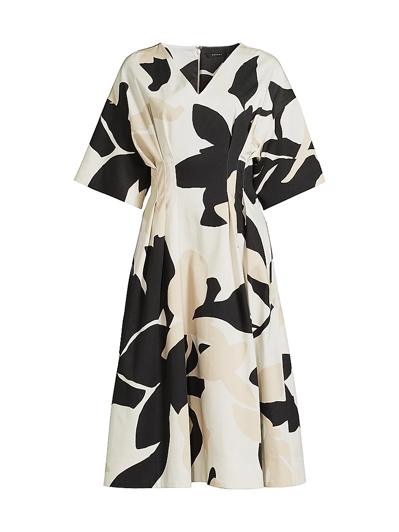 Nishi Cotton-Blend Fit-&-Flare Dress