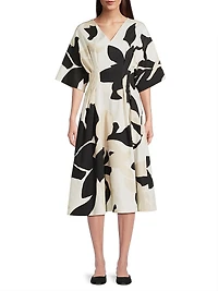 Nishi Cotton-Blend Fit-&-Flare Dress