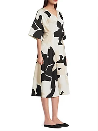 Nishi Cotton-Blend Fit-&-Flare Dress