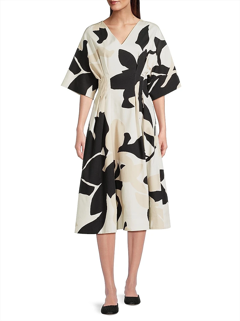 Nishi Cotton-Blend Fit-&-Flare Dress