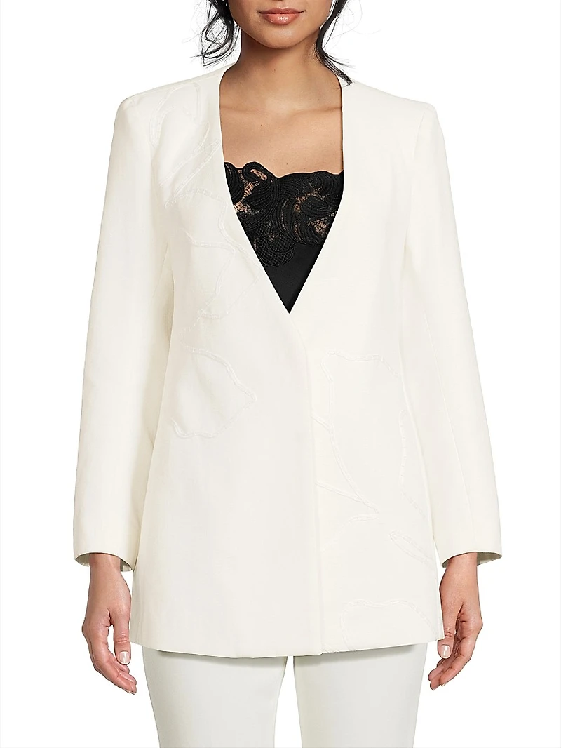 Canvas Embroidered Blazer