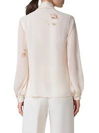 Silk Georgette Anemone Print Blouse