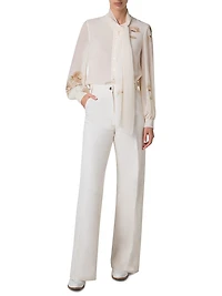 Silk Georgette Anemone Print Blouse