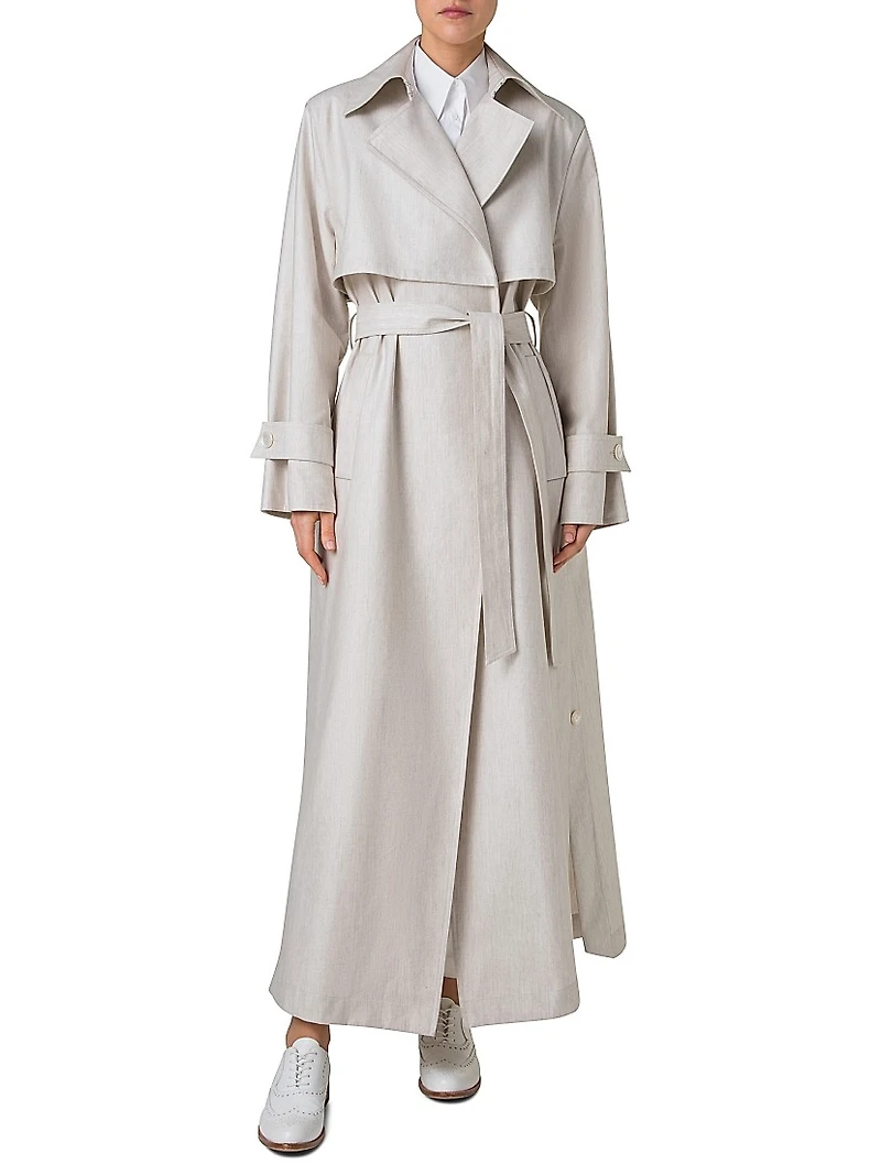 Haider Linen-Blend Trench Coat