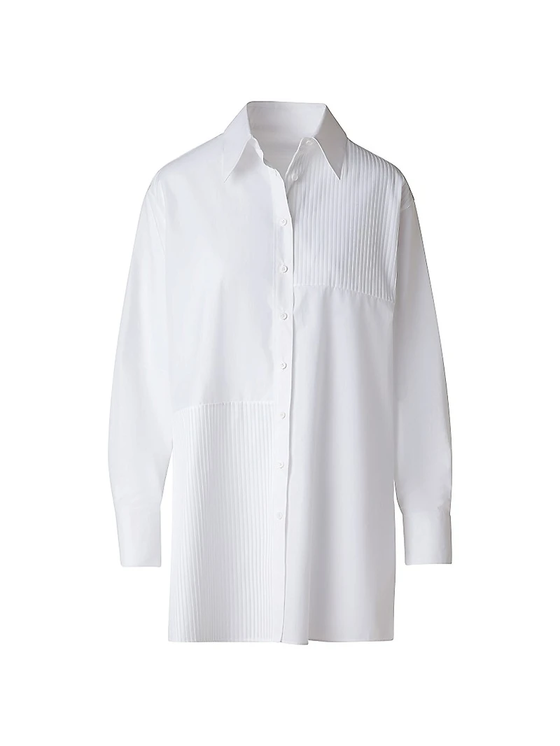 Pleated Cotton Oversize Shirt