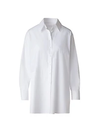 Pleated Cotton Oversize Shirt