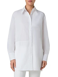 Pleated Cotton Oversize Shirt