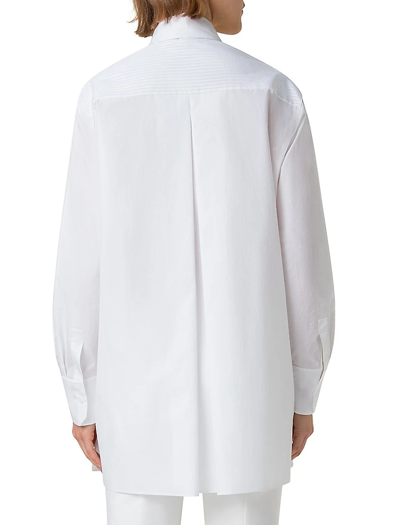 Pleated Cotton Oversize Shirt