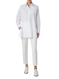 Pleated Cotton Oversize Shirt