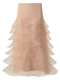 Tulle Crinoline Waves Midi-Skirt