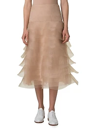 Tulle Crinoline Waves Midi-Skirt