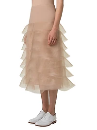 Tulle Crinoline Waves Midi-Skirt