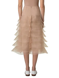 Tulle Crinoline Waves Midi-Skirt