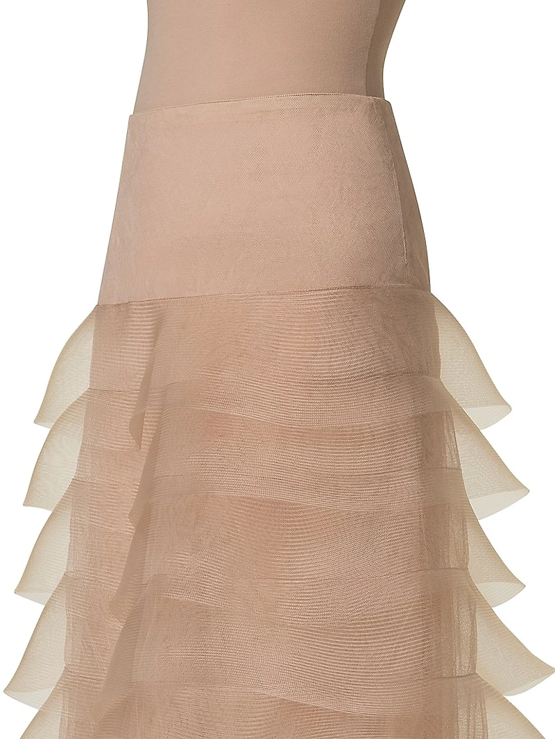 Tulle Crinoline Waves Midi-Skirt