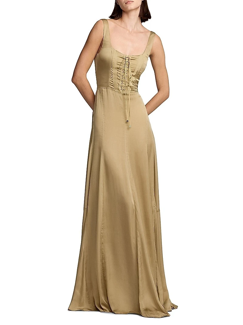Julie Silk Charmeuse Corset Gown