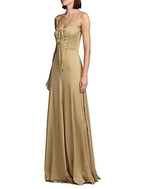 Julie Silk Charmeuse Corset Gown