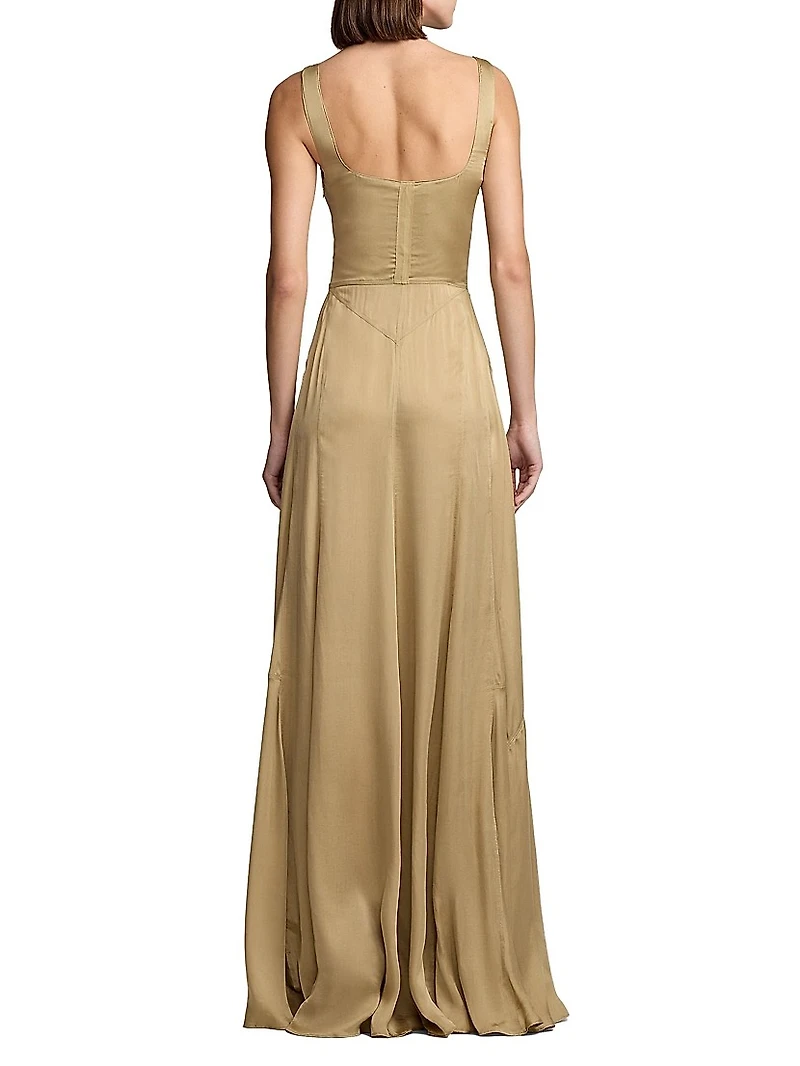 Julie Silk Charmeuse Corset Gown