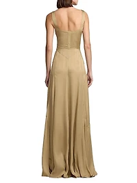 Julie Silk Charmeuse Corset Gown
