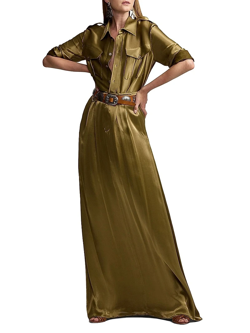 Demetrius Satin Maxi Skirt