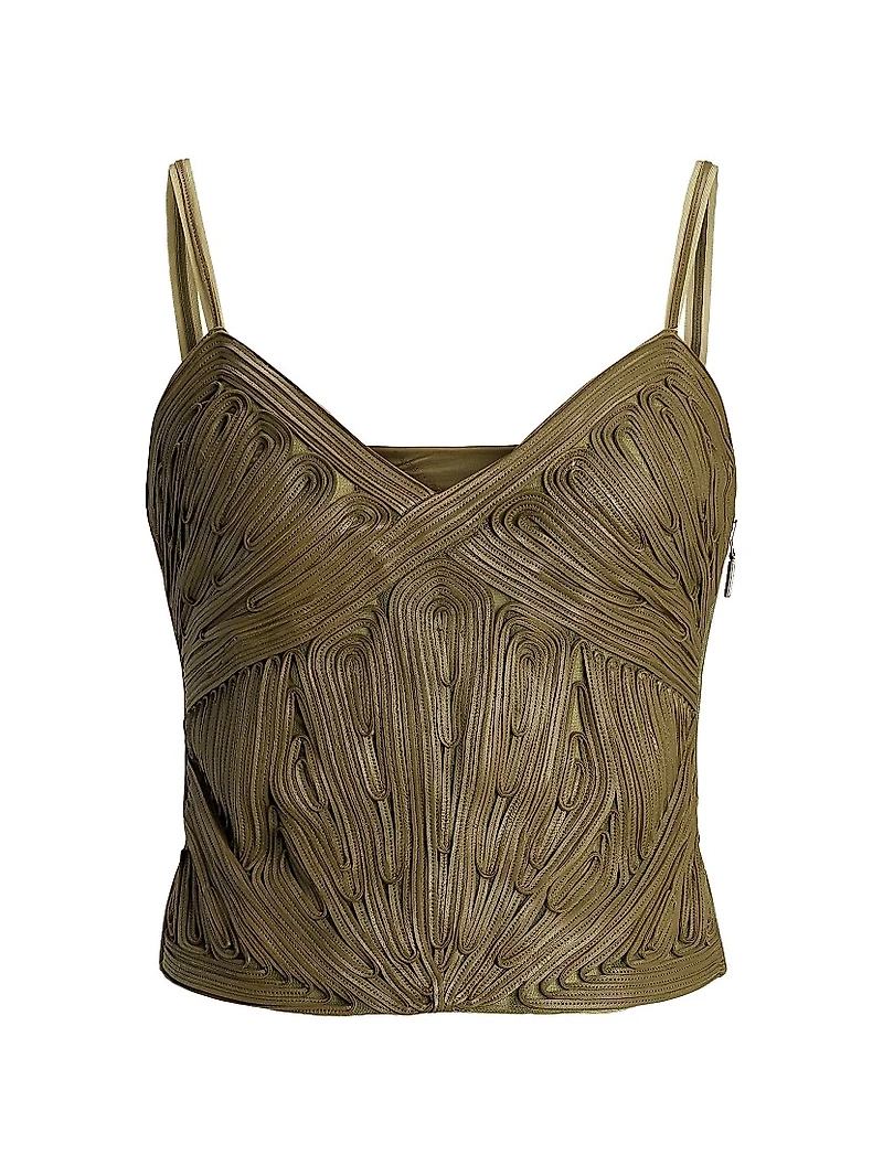 Naylor Appliqué Leather Sleeveless Top